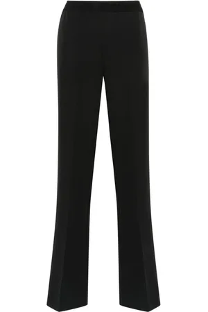 Ermanno Firenze Logo-waistband straight-leg trousers