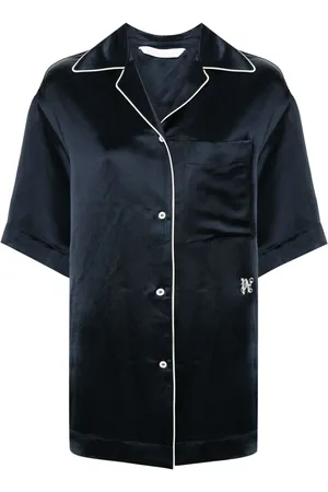 Palm Angels Piped-trim satin shirt