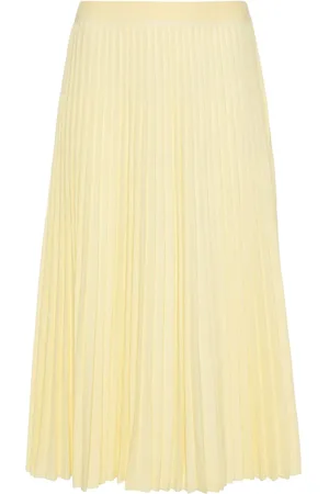 AZ FACTORY snakeskin-print pleated skirt - Yellow