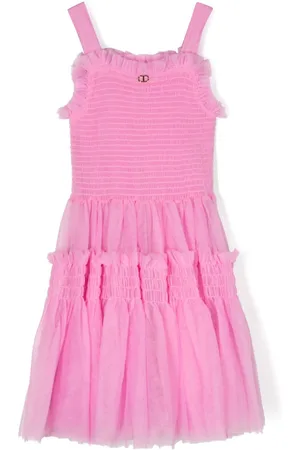 Twin-Set Smocked tulle dress