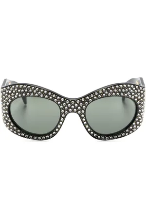Gucci Crystal-embellished oval-frame sunglasses