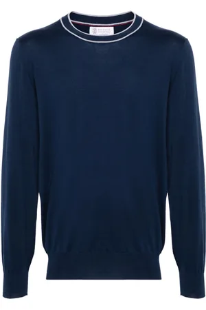 Brunello Cucinelli Contrastring-collar cotton jumper