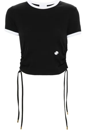 Patou Ribbed-knit cut-out T-shirt