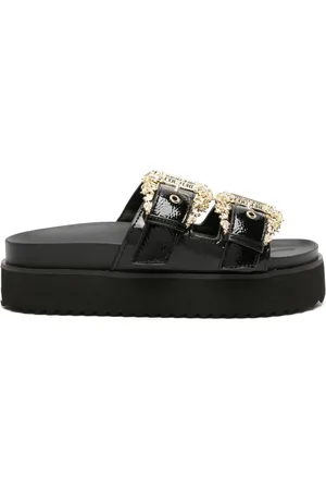 110mm leather sandals - Versace - Women | Luisaviaroma