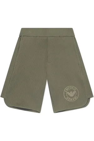 Emporio Armani Logo-embroidered ribbed shorts