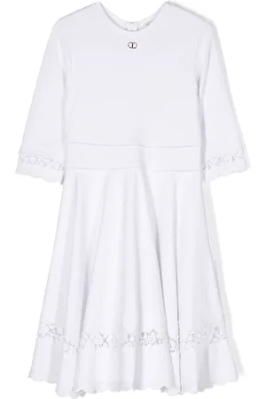 Twin-Set Logo-plaque long-sleeve dress