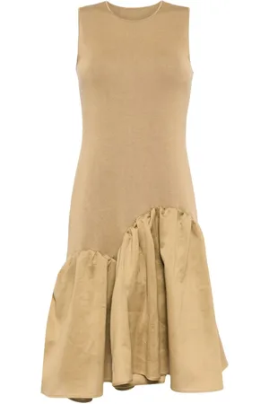 JNBY Asymmetric patchwork cotton midi dress