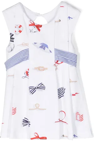 Lapin House Belted graphic-print dress