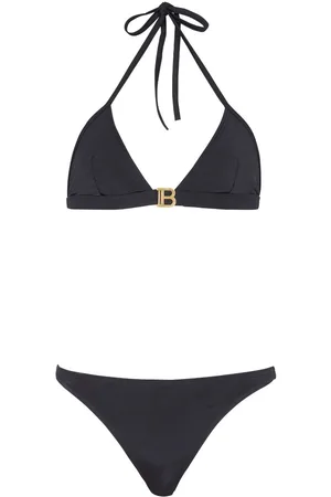Balmain Logo-print triangle bikini set