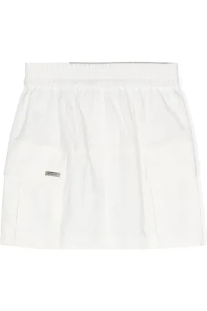 MONNALISA Logo-plaque high-waist skirt