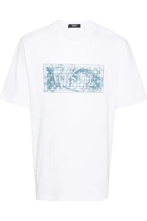 VERSACE Logo-embroidered cotton T-shirt