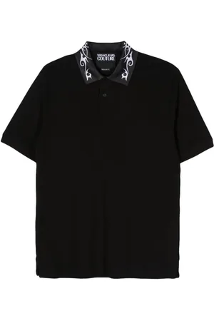 VERSACE Logo-print polo shirt
