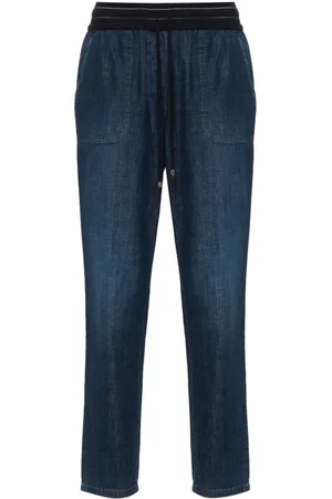 JNBY graphic-print tapered jeans - Blue