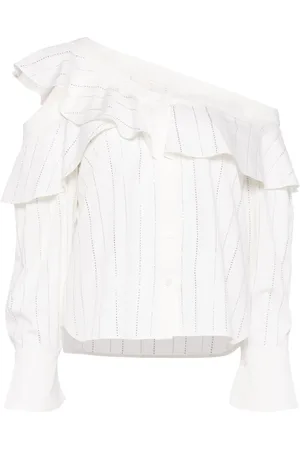 Self-Portrait Rhinestone-striped top