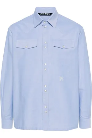 Palm Angels Monogram-embroidered cotton shirt
