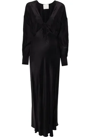 FORTE FORTE V-neck silk maxi dress