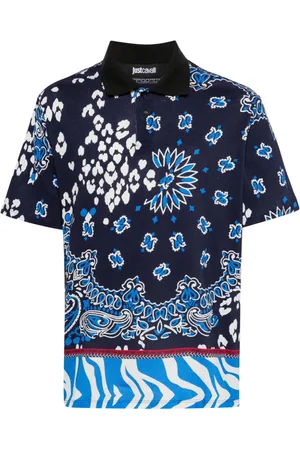Roberto Cavalli Bandana-print cotton polo shirt
