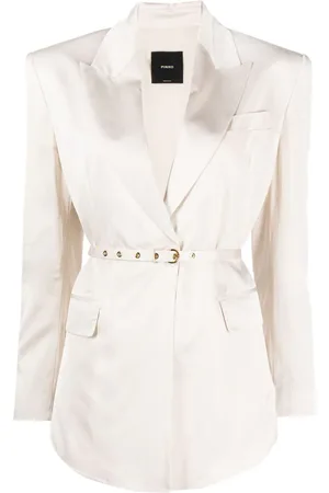 Pinko Goldeneye belted satin blazer