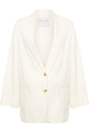 FORTE FORTE Single-breasted twill blazer