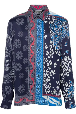 Roberto Cavalli Mix-print long-sleeve shirt