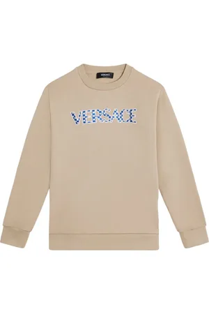 VERSACE Logo-embroidered cotton sweatshirt