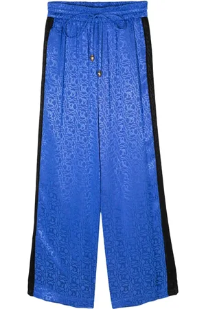 Roberto Cavalli Jacquard logo straight-leg trousers