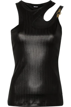 Roberto Cavalli Snake-detail ribbed top