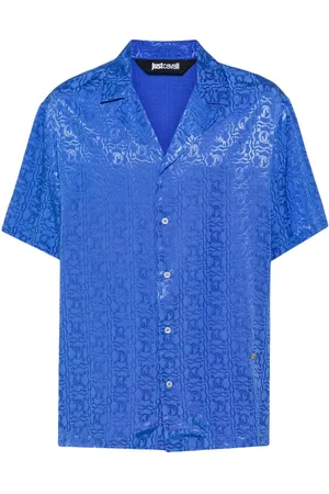 Roberto Cavalli Logo-jacquard bowling shirt