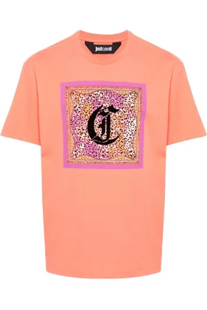 Roberto Cavalli Flocked-monogram T-shirt