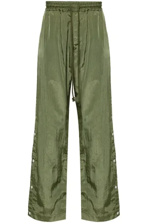 SONG FOR THE MUTE Logo-studs straight-leg trousers