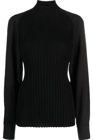 Totême Ribbed-panelling high-neck T-shirt