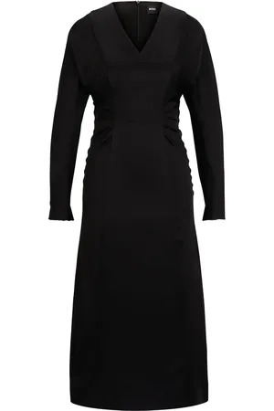 HUGO BOSS V-neck satin midi dress