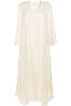 FORTE FORTE Lurex kaftan maxi dress