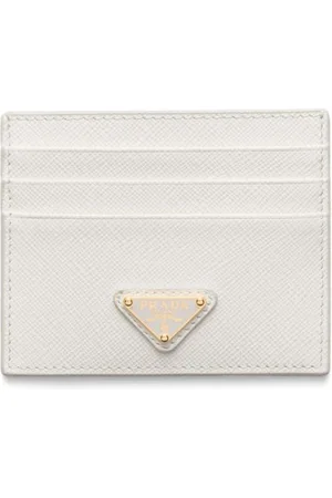 Prada Saffiano triangle-logo cardholder