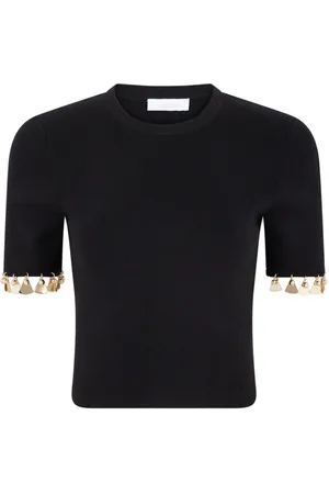 Paco rabanne Charm-trim cropped T-shirt
