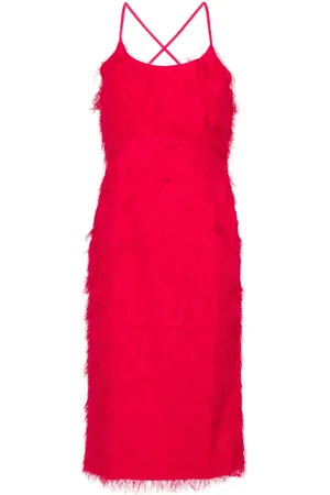 Twin-Set Frayed midi dress