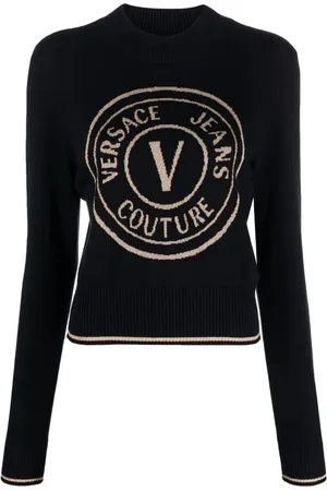 Versace Allover cotton-blend sweater in multicoloured - Versace
