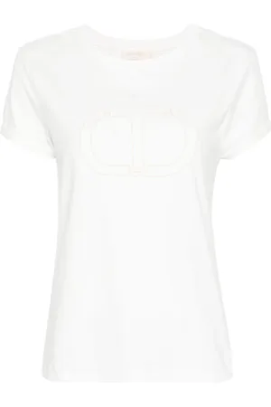 Twin-Set Embroidered-logo cotton T-shirt