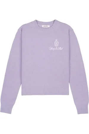 Sporty & Rich Embroidered-logo cashmere jumper