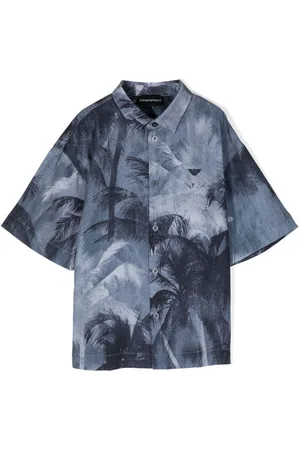 Emporio Armani Palm tree-print cotton shirt