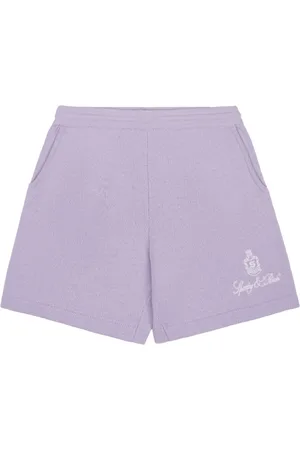 Sporty & Rich Vendome logo-embroidered cashmere shorts