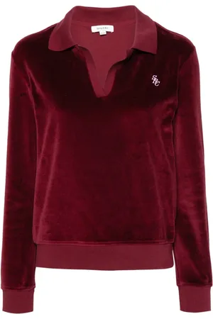 Sporty & Rich SRC velour polo top