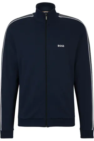 HUGO BOSS Logo-print zip-up cardigan