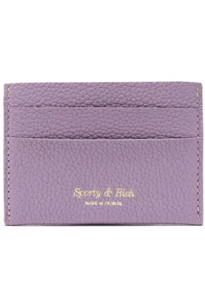 Sporty & Rich Logo-stamp leather cardholder