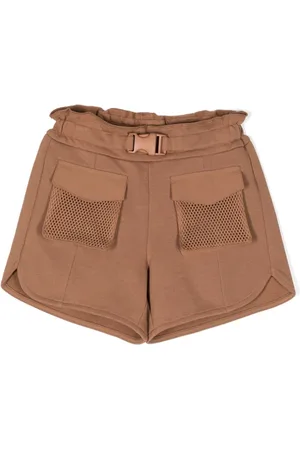 Emporio Armani Logo-embroidered belted shorts