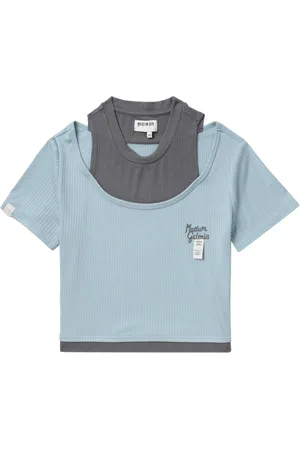 Musium Div. Layered ribbed-knit T-shirt