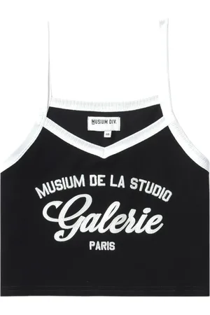 Musium Div. Logo-embroidered cropped tank top