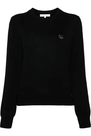 Maison Kitsuné Fox-appliqu?? wool jumper