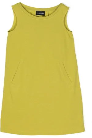 Emporio Armani Pleated cotton flared dress
