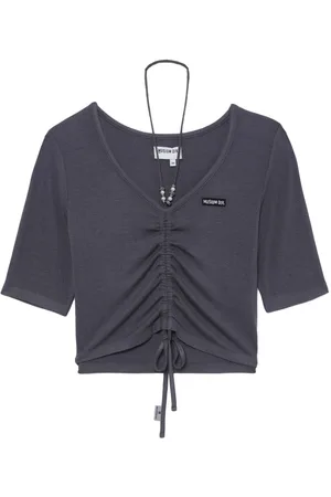 Musium Div. Gathered V-neck T-shirt